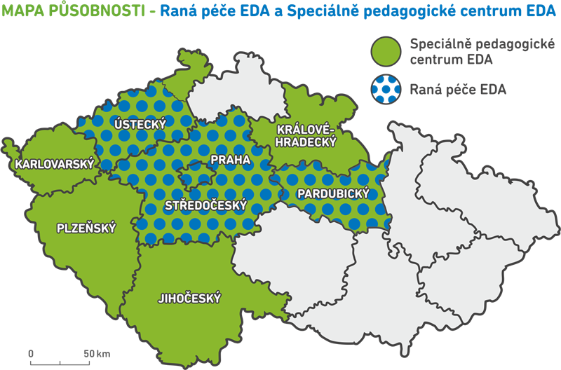 Mapa působnosti Rané péče EDA